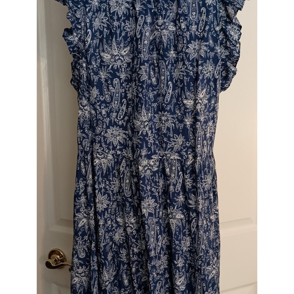 Ann Taylor Petite Blue and White Paisley Dress - Picture 6 of 7